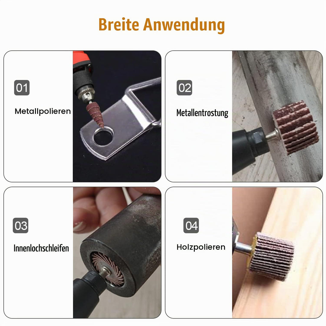 24 Stück Fächerschleifer Lamellenschleifer Holz, Schleifaufsatz für Bohrmaschine Akkuschrauber, Gera