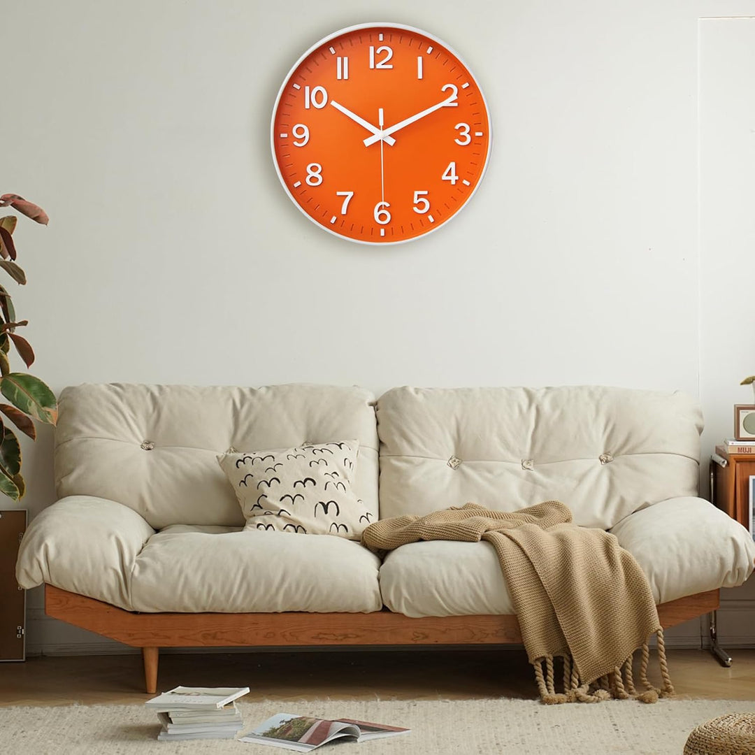 HZDHCLH 30cm Lautlos Wanduhr ohne Ticken Schleichende Sekunde mit Arabisch Ziffer für Büro, Klassenz