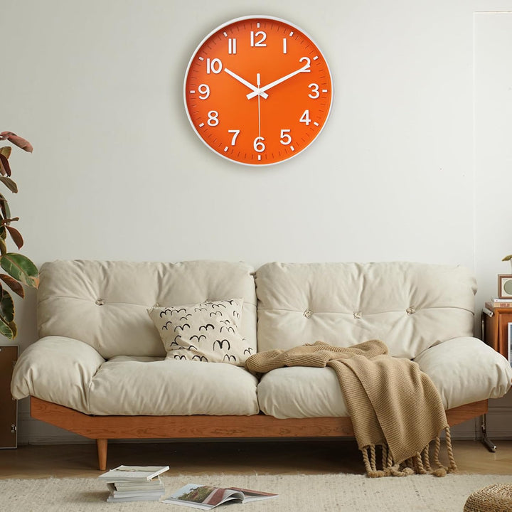 HZDHCLH 30cm Lautlos Wanduhr ohne Ticken Schleichende Sekunde mit Arabisch Ziffer für Büro, Klassenz