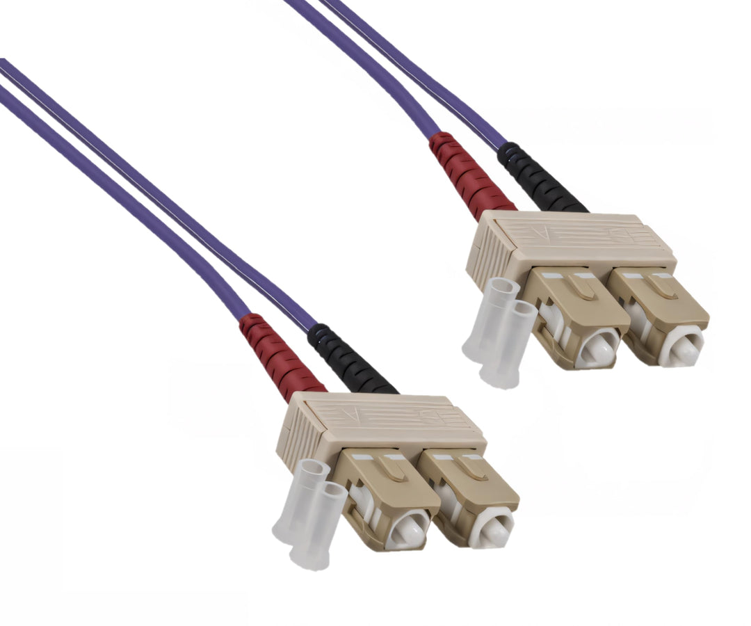 DINIC LWL Kabel OM4, Patchkabel SC/SC Lichtwellenleiter Multimode (3m, violett) 3m violett, 3m viole