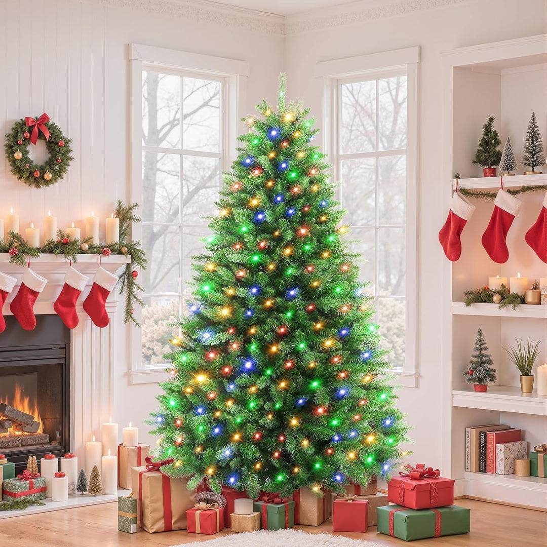 SHareconn 180cm Weihnachtsbaum künstlich Scharnier Weihnachtsbaum mit Beleuchtung 330 Warmweissen un