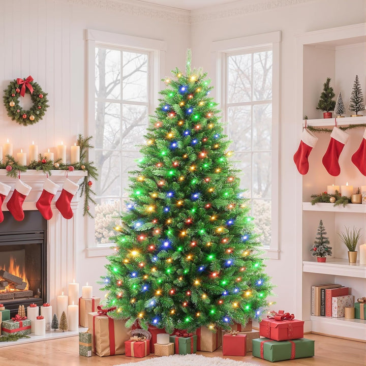 SHareconn 180cm Weihnachtsbaum künstlich Scharnier Weihnachtsbaum mit Beleuchtung 330 Warmweissen un