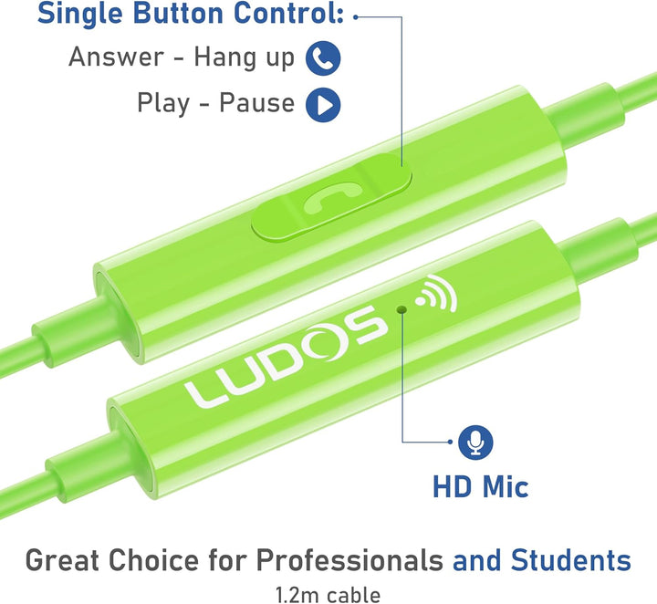 LUDOS OMNITONE USB C Kopfhörer, 5 Jahre Garantie für iPhone 16 15 Pro Max Plus Samsung Galaxy S24 S2