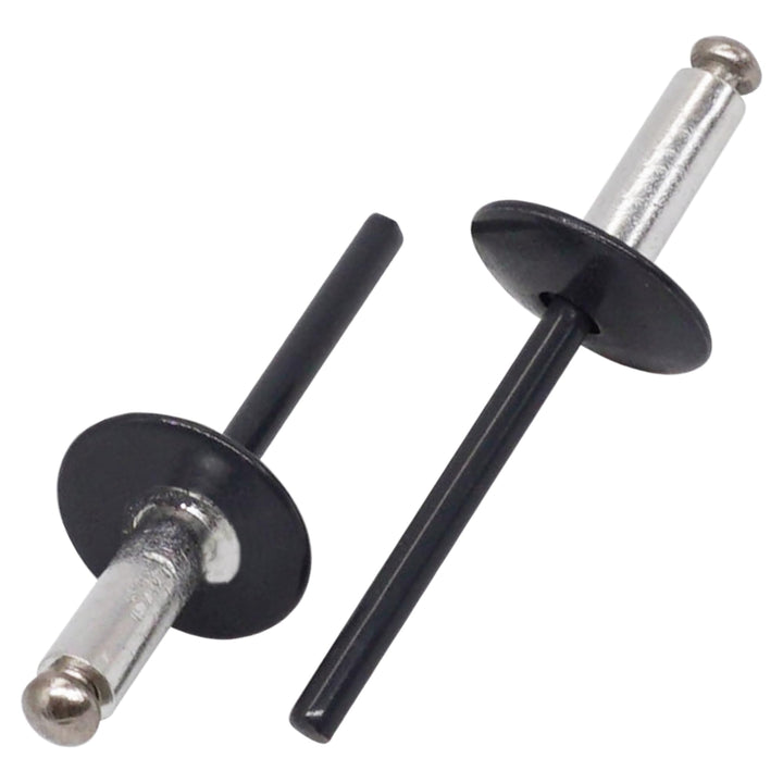 SKIR'CO (100 Stück) Grossflansch Alu Blindnieten 4,8 x 14 mm, Edelstahldorn, RAL 7016 Anthrazitgrau