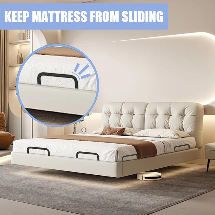 4 Stück Matratzenbügel, Rutschfester Matratzen-Halter, Verstellbarer Matratzenstabilisatoren, Verhin