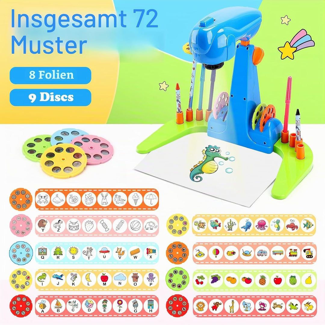 Zeichen-Projektor für Kinder, Kunst- und Bastelset, Spielzeug für Jungen ab 3 Jahren, einschliesslic