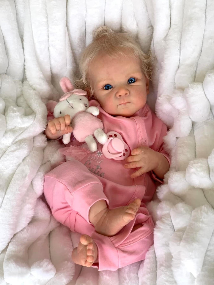 Zero pam Lebensecht Reborn Baby Mädchen Vollsilikon Puppe, 45 cm Reborn Babypuppe Wie Echtes Baby, V