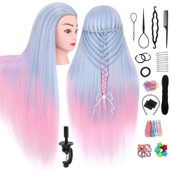 TopDirect Trainingskopf für Friseure 75cm/29.5 Zoll Frisurenkopf Langhaar 100% Synthetische Haare Üb