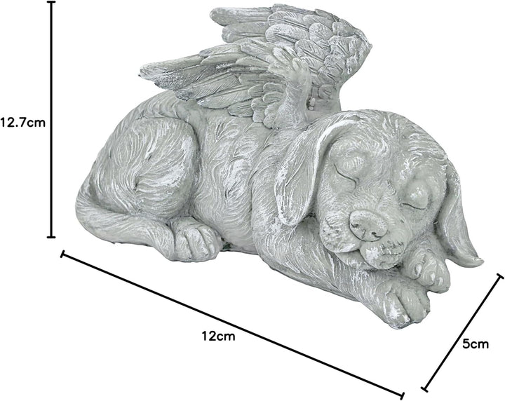 Design Toscano Tierstatue imit Engelsflügeln, Masse: 25,5 x 14 x 12,5 cm, Hund Engel, Hund Engel