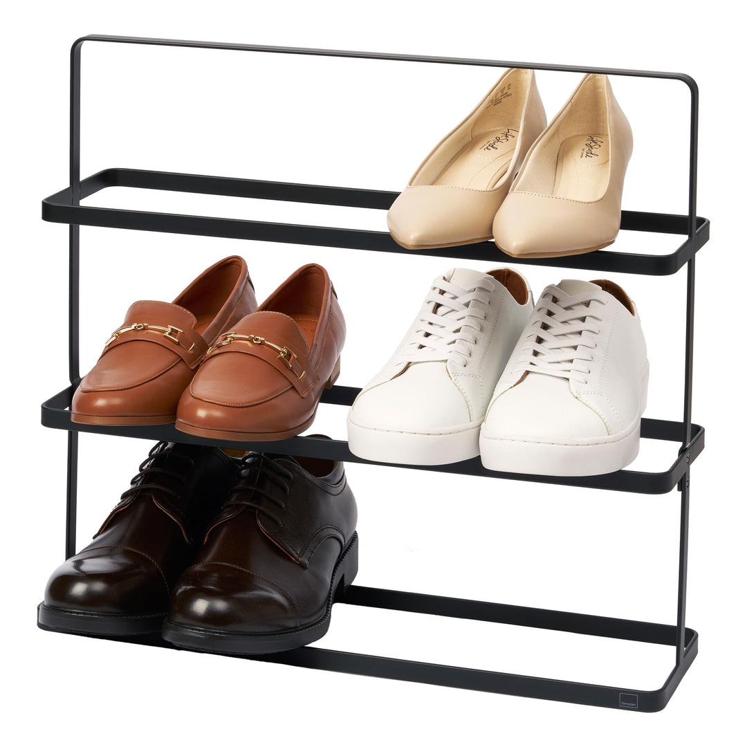 Shoe Rack Wide - Tower - black Schwarz, Schwarz