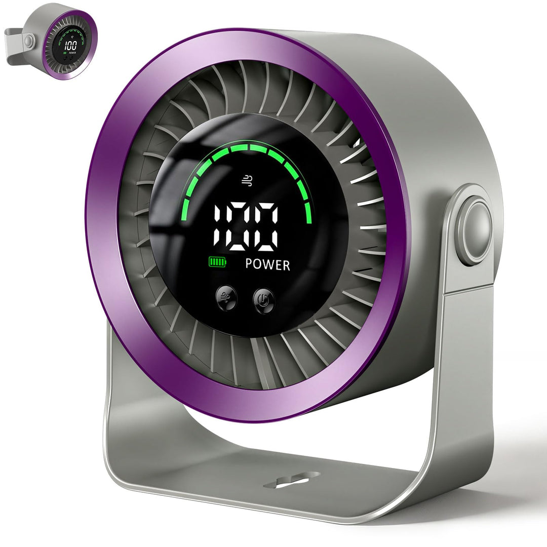 Mini Tischventilator sehr Leise, 4000mAh (14h Laufzeit) & stufenloser Geschwindigkeitsregelung(Max 1
