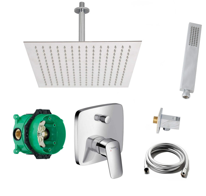vanvilla Duschsystem mit Unterputz Duscharmatur von Hansgrohe Logis Einhebelmischer und vanvilla Reg