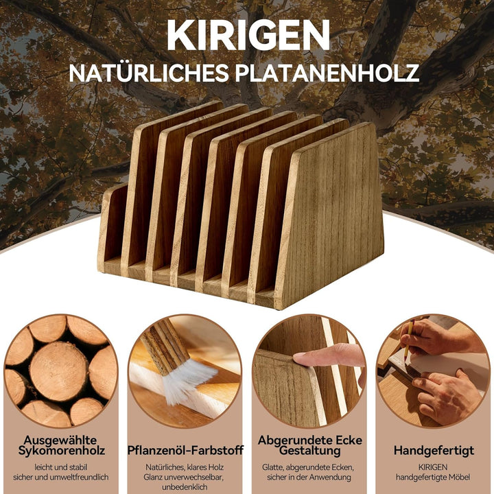 KIRIGEN Desktop File Document Holder Stand 7 Slots Mail Paper Organizer Desk Sorter Holder for File