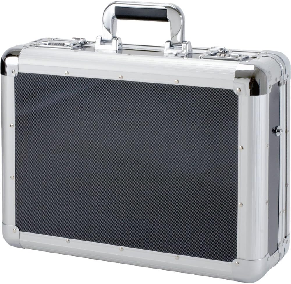 ALUMAXX 45140 Laptop-Attachékoffer C-1, Aktenkoffer aus Aluminium, Geschäftskoffer Carbon-Look, Alu-