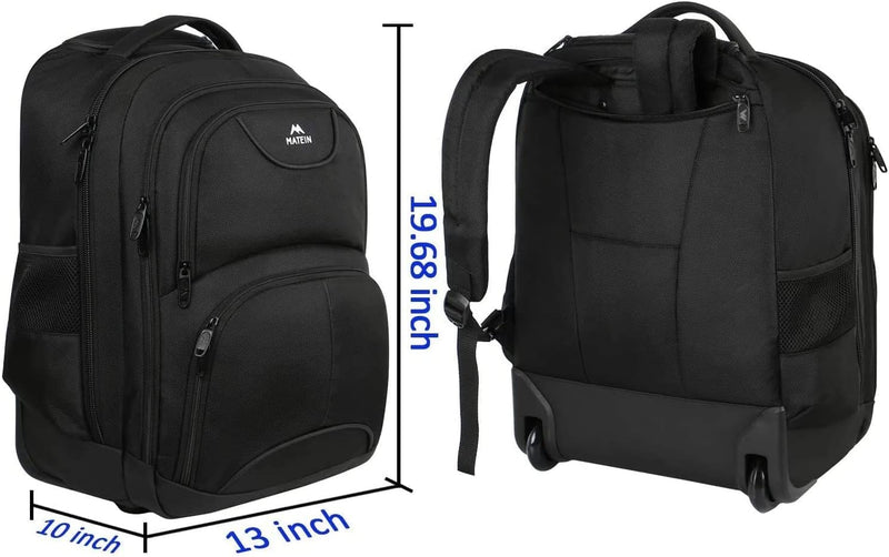 MATEIN Laptop Trolley Rucksack, 15,6 Zoll Laptop Rucksack Handgepäck Rucksack Trolley Laptoptasche L