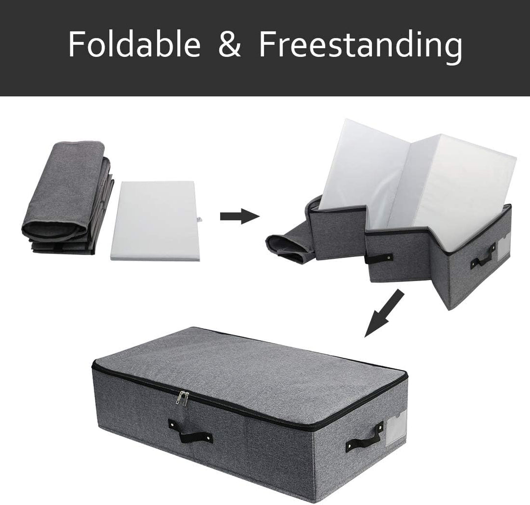 iwill CREATE PRO 3 Stück Unterbettkommode, Unterbett Aufbewahrungsbox mit deckel mit strapazierfähig