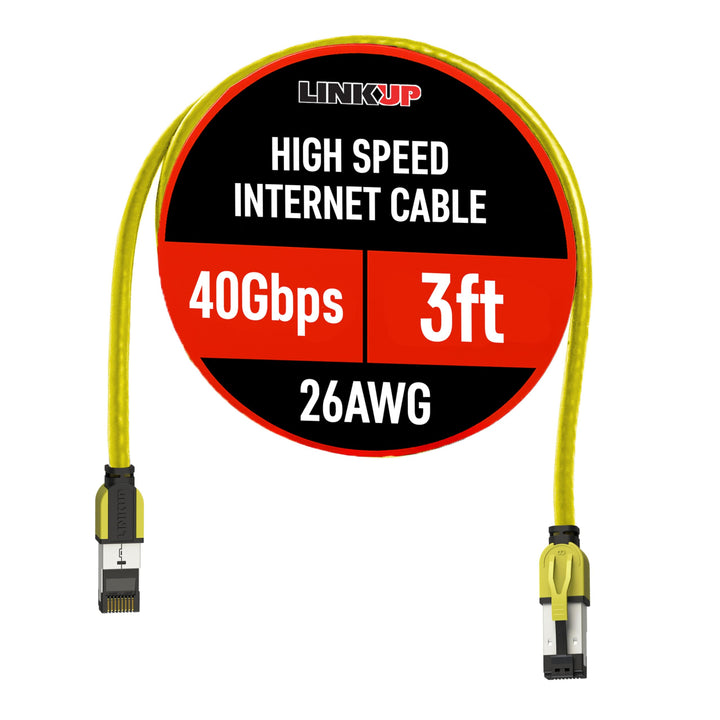 LINKUP - [40Gbps Zertifiziert] Cat8-Ethernet-Patchkabel Doppelt Geschirmt┃2000MHz (2Ghz) Cat8.1┃Zuku