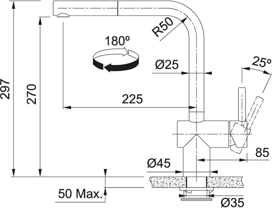 FRANKE Spültischarmatur mit ausziehbarem Auslauf Atlas Neo Sensor Edelstahl 115.0625.527 Schwarz