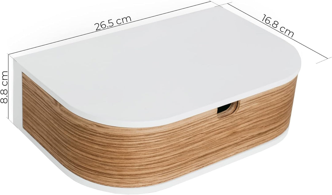 Valiai Schweberegal mit Schublade – Hängendes Wandregal Holz – Hängende kleine Wandregale mit Schubl