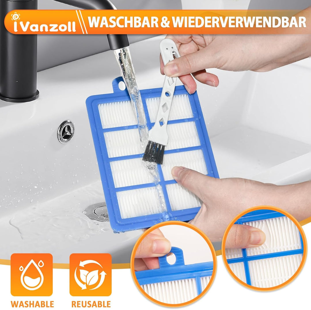 8 Stück für aeg vx9-2-öko beutel + 2 Stück Filters für AEG VX6 VX7 VX8 VX9 Bodenstaubsauger VX6-2 VX