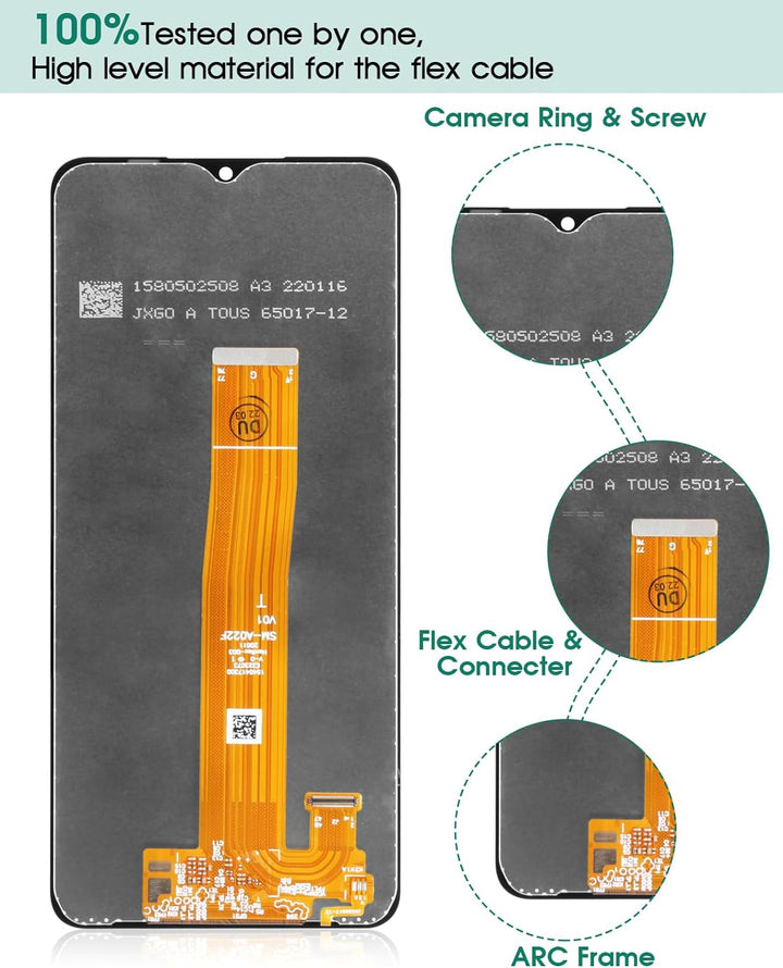 SRJTEK Für Samsung Galaxy A02 LCD-Bildschirm für Samsung A02 Bildschirm Ersatz A022 LCD Display SM-A