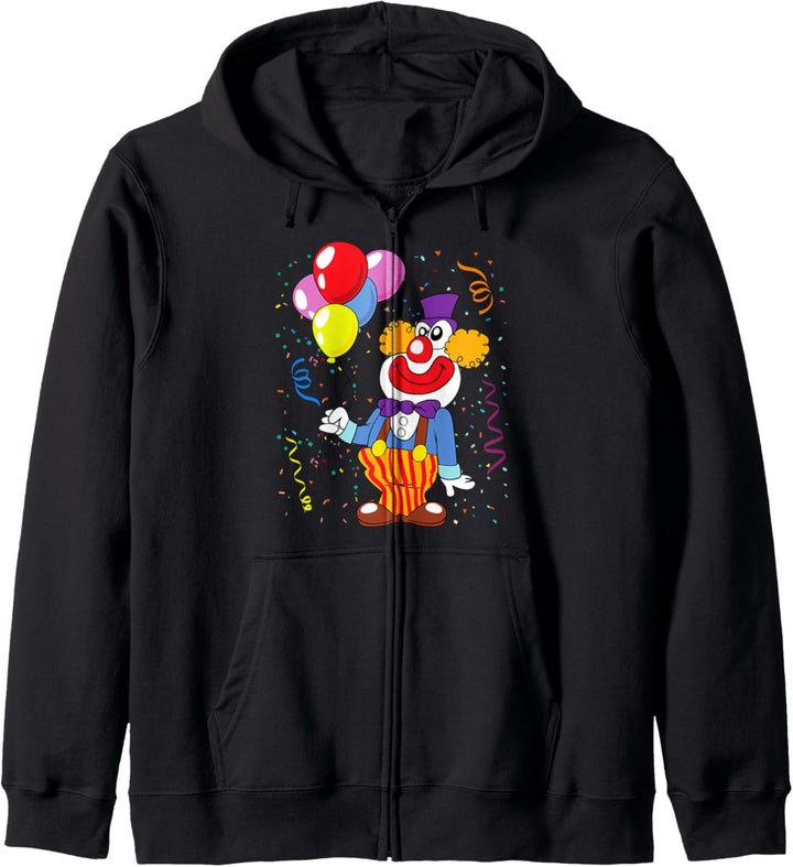 Lustig Clown Karneval Fasching Konfetti Fastnacht Witzig Fun Kapuzenjacke