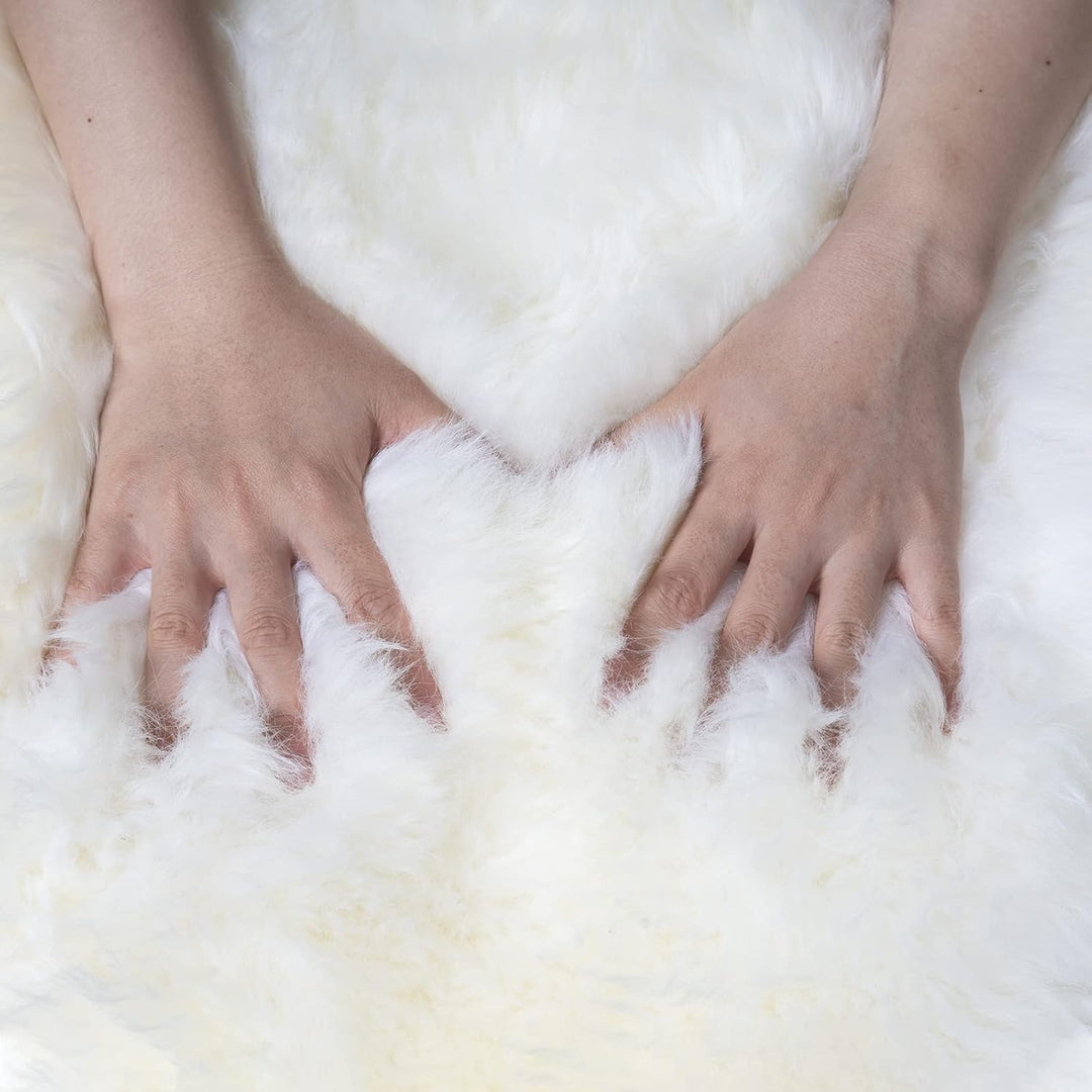 MYLUNE HOME Lammfell Teppich Schaffell echt gross 180 x 60cm schafsfelle weiche und Flauschige Decke