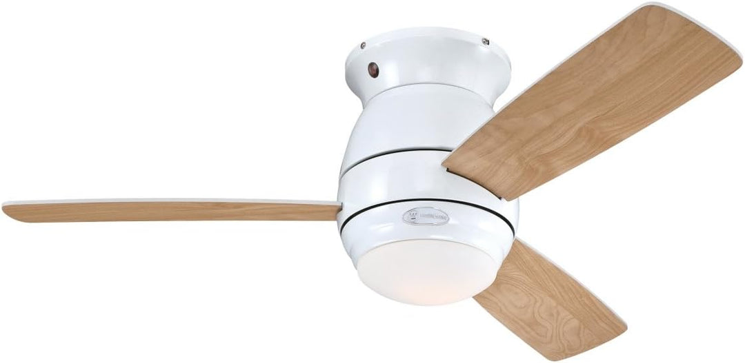 72180 Halley 112 cm weisser Deckenventilator, Beleuchtung mit Opal-Milchglas