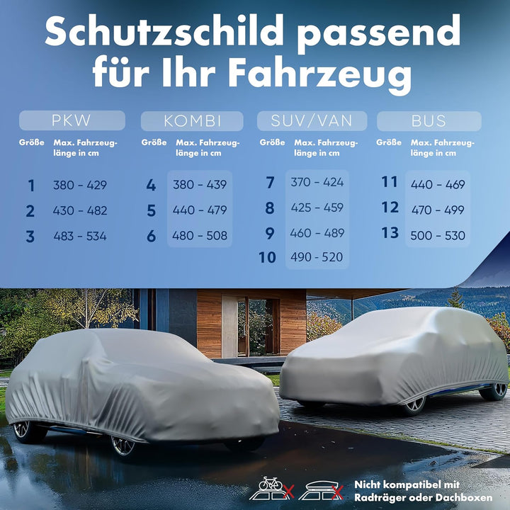 Walser Abdeckplane Auto All Weather, Abdeckung wasserdicht, 100% wetterfeste PKW Garage Zelt Sommer/