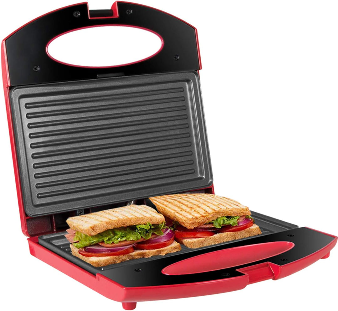 Gotoll Sandwichmaker, Sandwich- & Paninitoaster, Kontaktgrill mit rutschfesten Füssen, Toastplatte f
