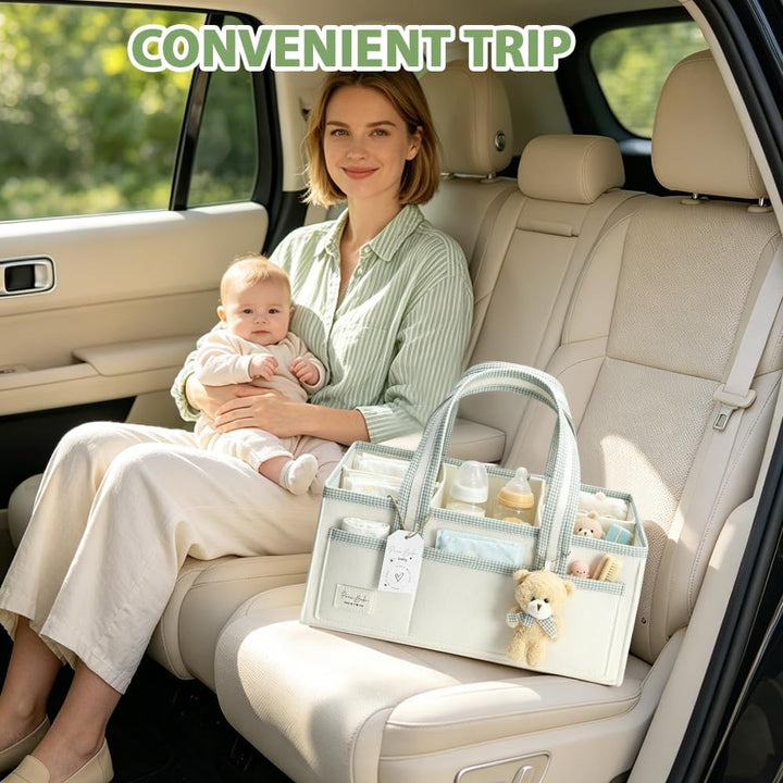 Baby Windel Filztasche, Wickeltisch Organizer Aufbewahrungskorb, Baby Windel Caddy aus Filz mit Hera