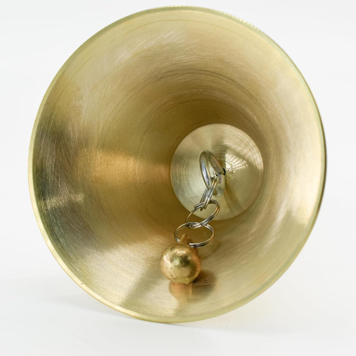 MrMrKura Superlaute Handglocke aus massivem Messing mit Holzgriff für Kirche, Hotel, Schule, Gottesd