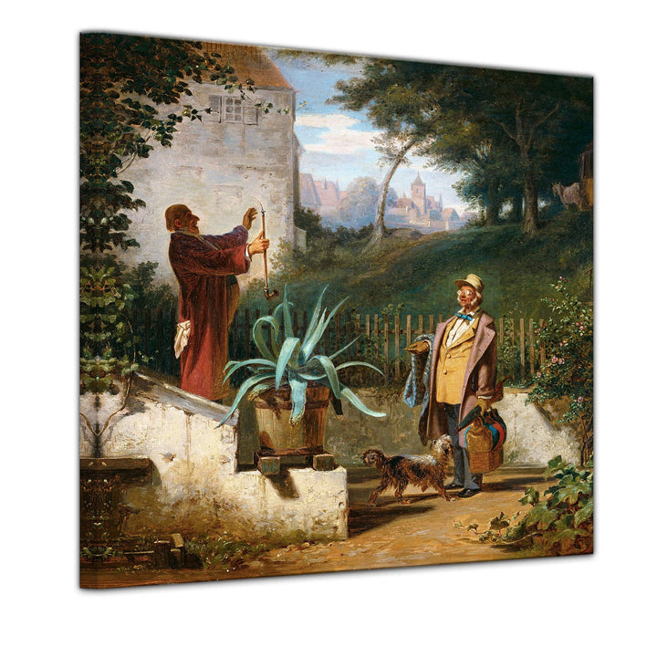 Bilderdepot24 Bild auf Leinwand | Carl Spitzweg Jugendfreunde in 80x80 cm als Wandbild | Wand-deko D