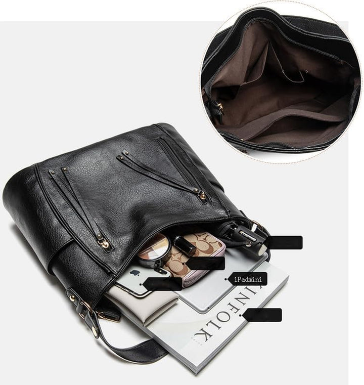 Coolives Damen Hobo Tasche aus PU-Leder Handtasche Damenhandtasche Vintage Schultertasche Hobos Dame