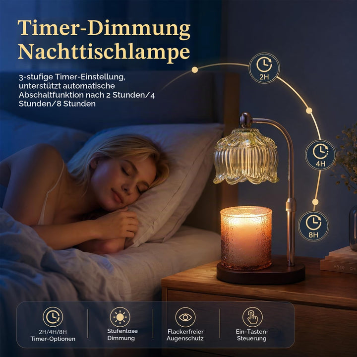 Kerzenwärmer Lampe Dimmer Timer Wachsschmelzer Grün Green, Green