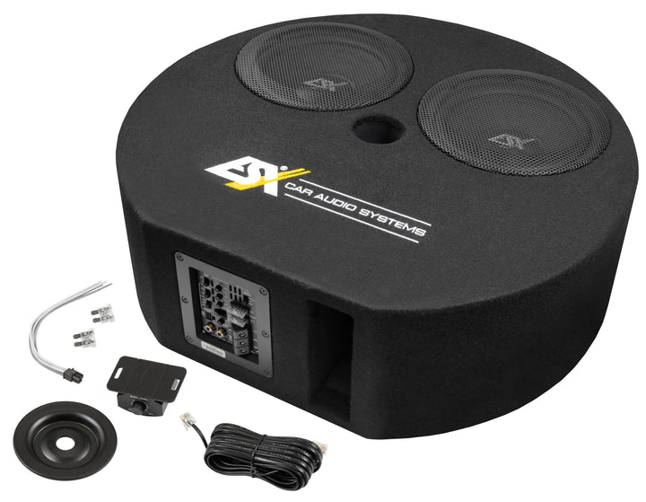 ESX DBX800A - 2 x 20cm (8") DUAL-AKTIV Bass für Reserverad-Mulde | Class-D Power mit 400 Watt RMS un