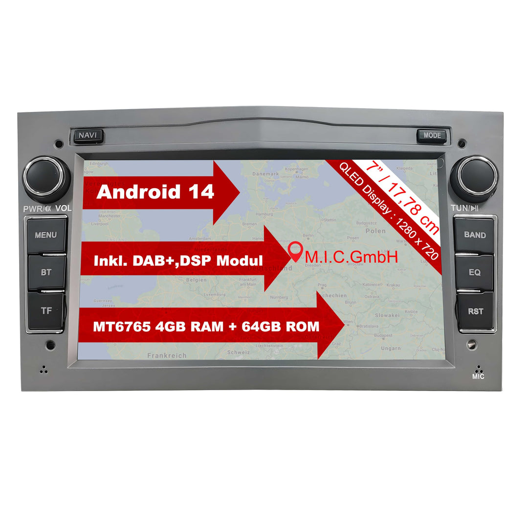 M.I.C. AO8Lite Android 12 Autoradio mit navi Ersatz für Opel Antara Astra h Combo Corsa d Meriva Sig