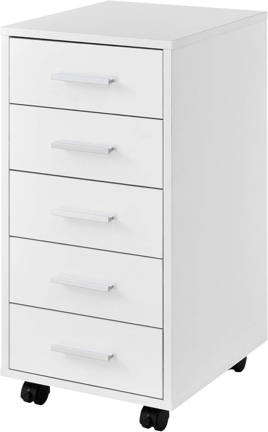 [en.casa] Rollcontainer mit 5 Schubladen Rollschrank Rollwagen 63x33x38cm Schubladencontainer Büroco