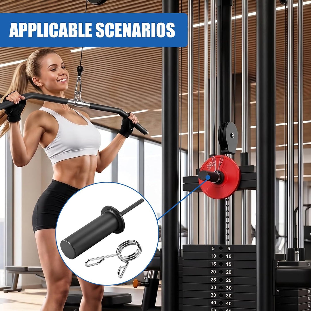 Gym Pin für Zusatzgewicht mit 1 x Spring Clip, Gympin Weight Stack, Gym Pin Extender, Durchmesser 10