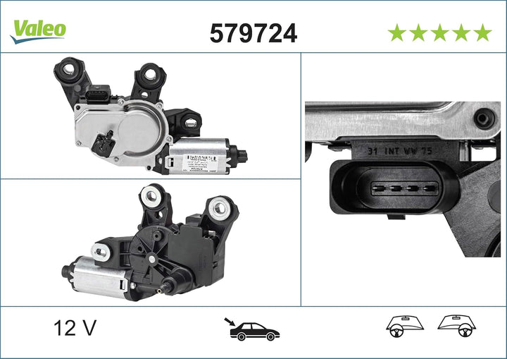VALEO 579724 Wischermotor VALEO Heckwischermotor 579724 PORSCHE CAYENNE 92A