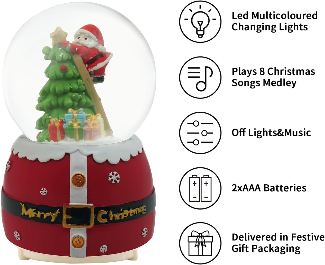 Daixilan Weihnachten Schneekugel Laterne Musical, Schneekugeln Weihnachten mit Musik, Glitter Schnee