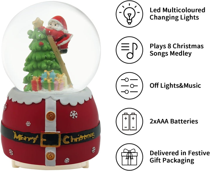 Daixilan Weihnachten Schneekugel Laterne Musical, Schneekugeln Weihnachten mit Musik, Glitter Schnee