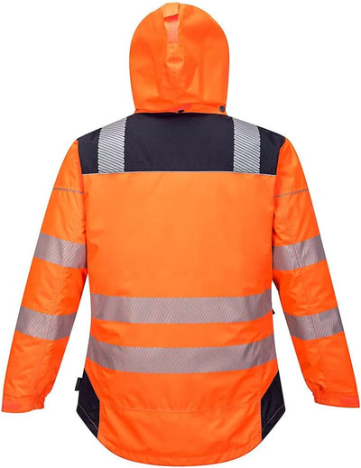 Portwest PW3 T400ONRM Warnschutz-Winterjacke, hochsichtbar, Orange/Dunkelmarineblau, Grösse M M oran