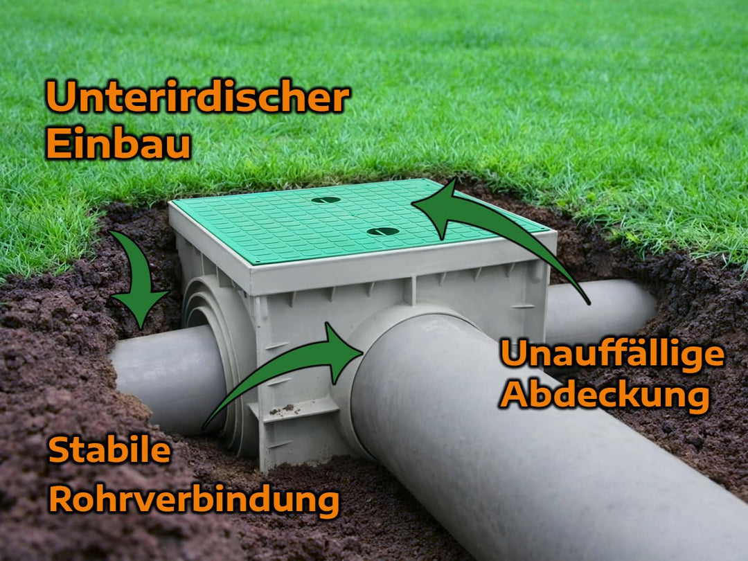 Revisionsschacht Kontrollschacht IP54 IK10 400x400x400mm mit Deckel Einlaufschacht Kanalschacht Hofa