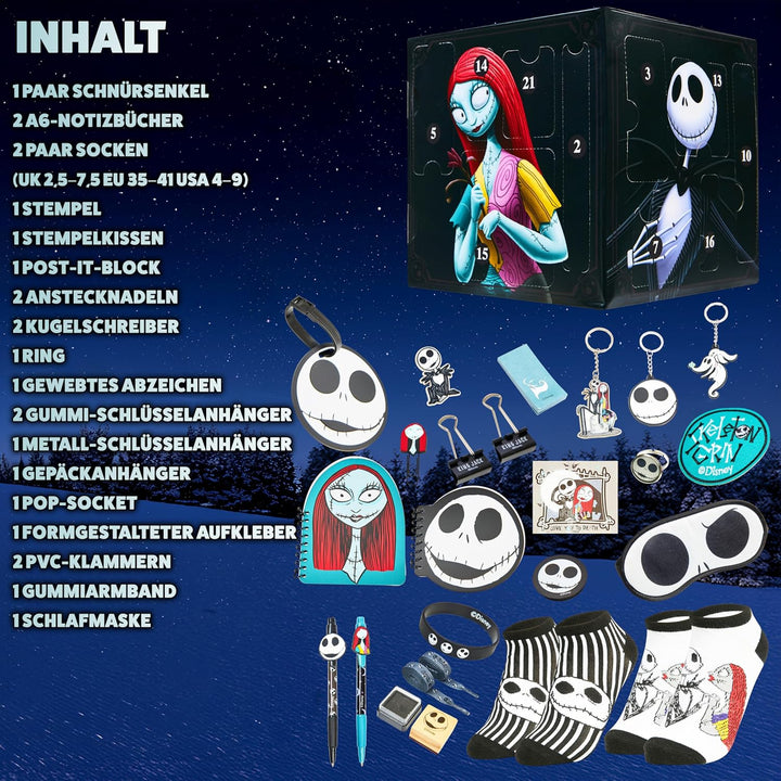 Disney The Nightmare Before Christmas Adventskalender 2025 Frauen Teenager Weihnachtskalender Countd