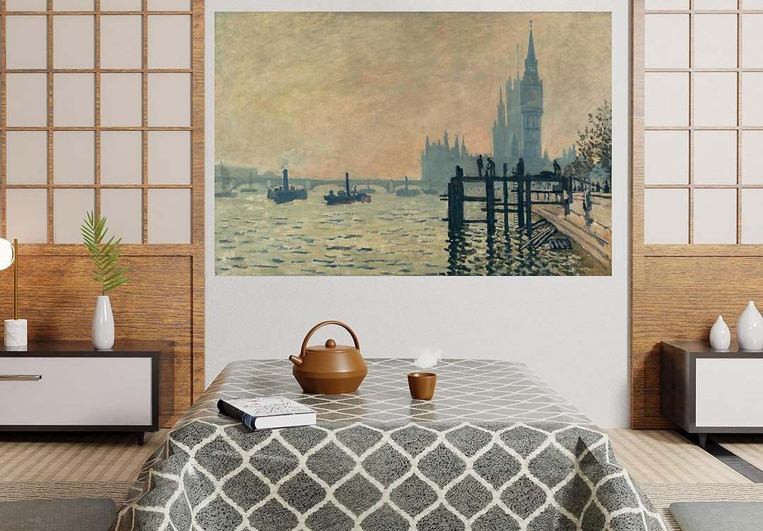 Claude Monet Leinwandbild "The Themes Below Westminster", gerahmt, 86 x 61 cm