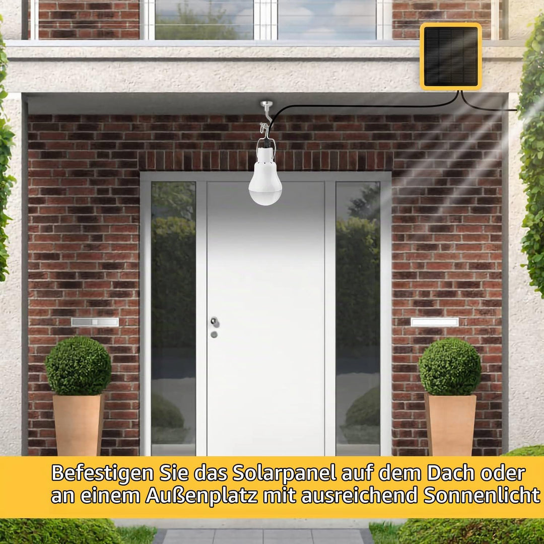Beinhome Solarlampen für Aussen 130Lumen 800mAh mit Solarpanel,Portable Solar LED Glühbirne,3,5m USB