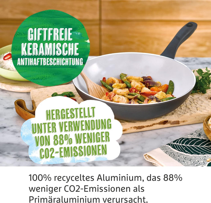 Prestige Earth Pan Pfannenset Induktion - Bratpfanne 20cm & 28cm - Keramik, Antihaft, Recycelt & Rec