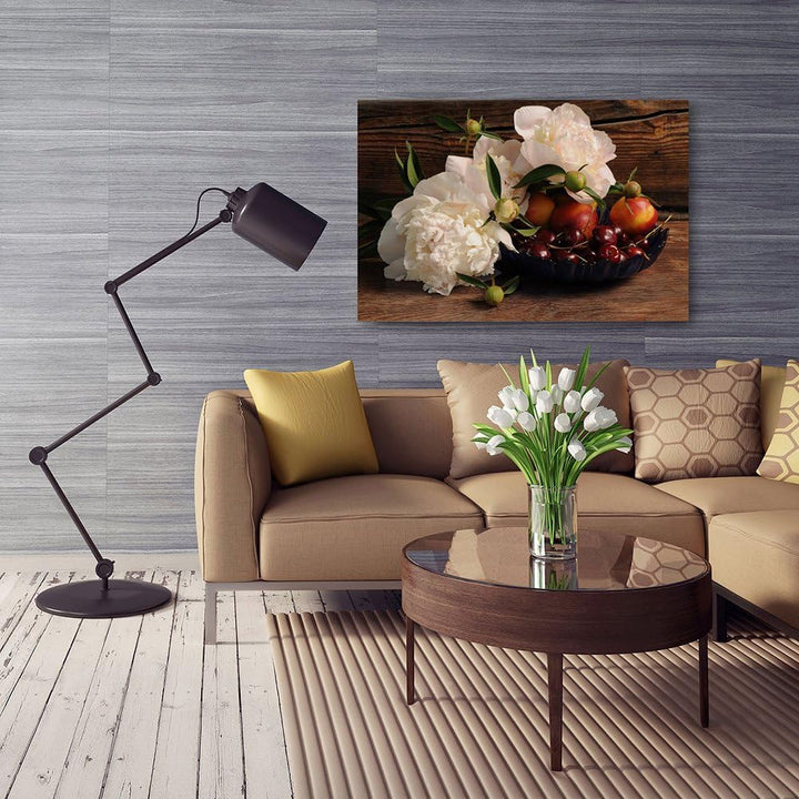 Feeby Bilder Blumen Pfingstrosen 80x60 cm 1 Teilig Wohnzimmer Schlafzimmer Flur Küche Wandbilder Mod