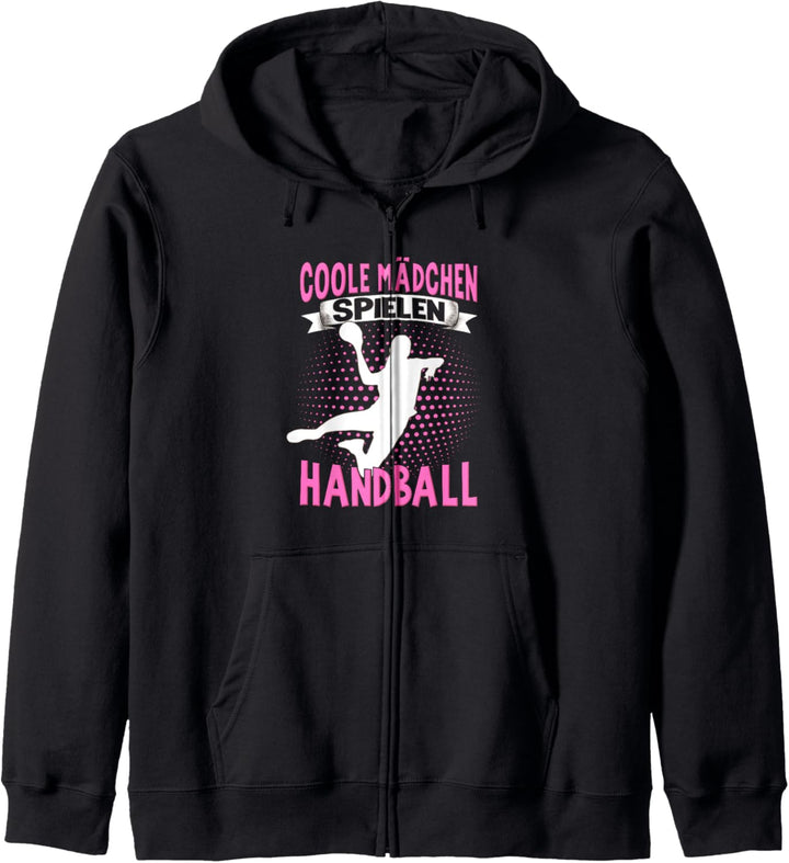 Handballerin Damen Kinder Coole Mädchen Spielen Handball Kapuzenjacke